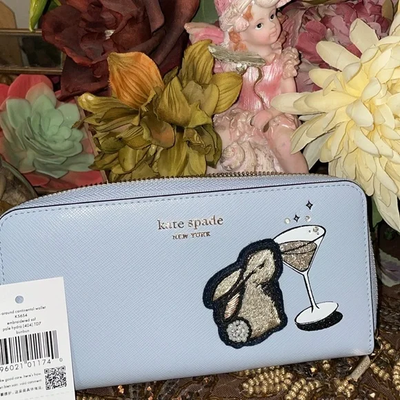 Colectebel🐇🍸 Kate Spade New York Bunbun Bunny Zip Around Continental Wal… - Picture 4 of 13